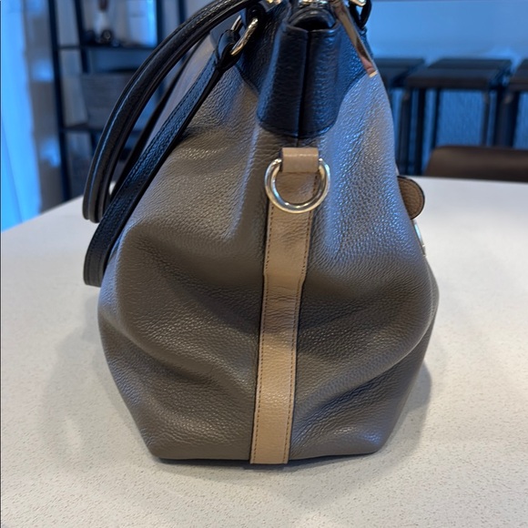 Coach Black and Brown Leather Colorblock Tote (Like New) - Picture 9 of 12